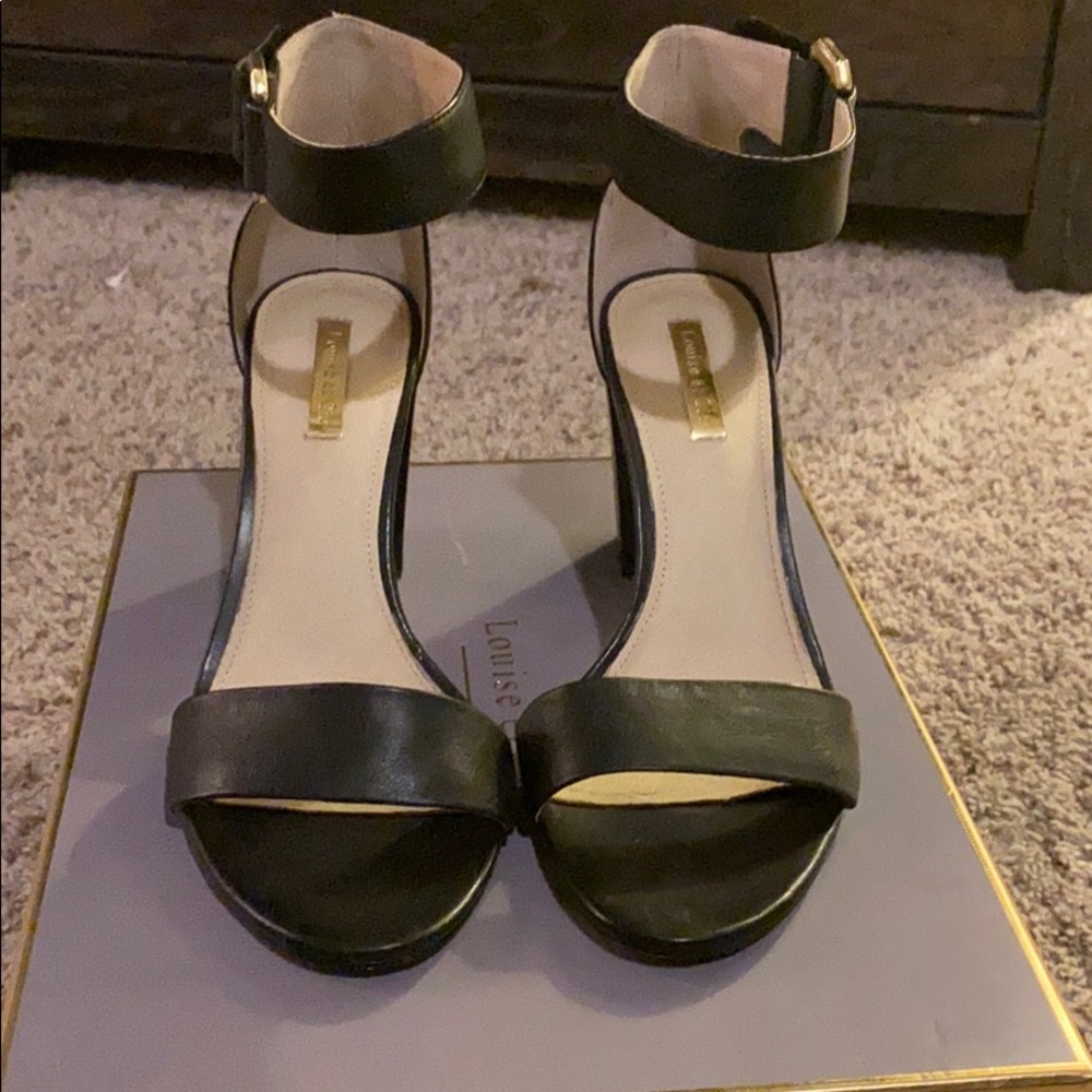 Black leather heels